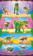 Наклейки (21глит.) НГ Динозавры