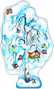 Плакат Плакат фигурный 500х350мм "Берёза зимняя"