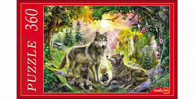 Пазл Пазл картонный 360эл. "Волки и волчата"