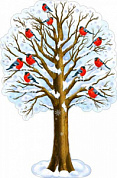 Плакат фигурный 900х595 Плакат фигурный "Зимнее дерево"