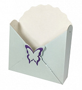 Коробка конверт с бабочкой, Цвет аквамарин