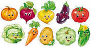 Набор вырубных мини-плакатов Комплект вырубных мини-плакатов со скотчем "Овощи с грядки"