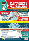 Плакат Плакат А3 "Как правильно защититься от гриппа, орви и других вирусных инфекций"