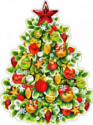 Плакат фигурный 250х250 Плакат "Новогодняя елка"